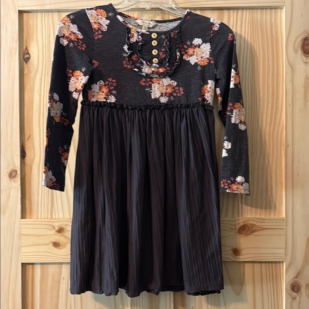 Floral Long Sleeve Kids Dress